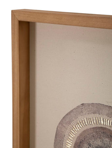 Panel decorativo Circlly, marco de madera, motivos geométricos, tonos cálidos