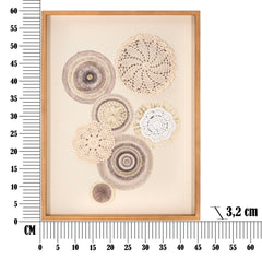 Panneau décoratif Circlly cadre en bois motifs géométriques tons chauds