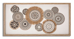 Panneau décoratif Marcy cadre en relief motifs géométriques tons chauds