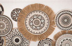 Panneau décoratif Marcy cadre en relief motifs géométriques tons chauds