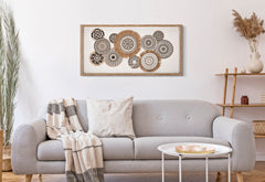 Panneau décoratif Marcy cadre en relief motifs géométriques tons chauds