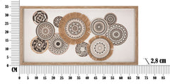 Panneau décoratif Marcy cadre en relief motifs géométriques tons chauds