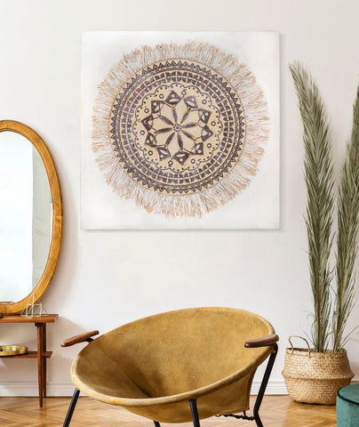 Cuadro de pared Malind Decoraciones geométricas en relieve Tonos cálidos