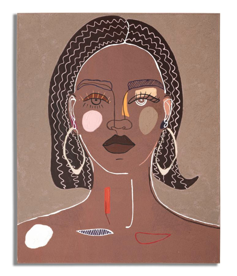 Peinture murale femme tribale cadre