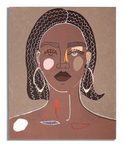 Peinture murale femme tribale cadre
