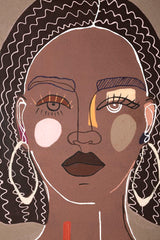 Peinture murale femme tribale cadre