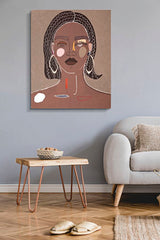 Peinture murale femme tribale cadre