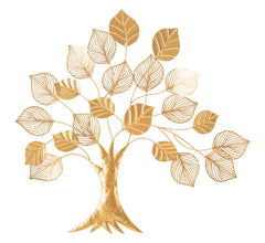 Panneau mural décoratif 3D arbre doré feuilles sculptées