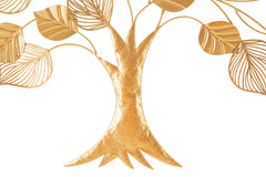 Panneau mural décoratif 3D arbre doré feuilles sculptées