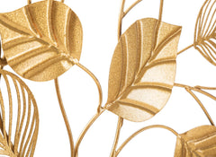 Panneau mural décoratif 3D arbre doré feuilles sculptées