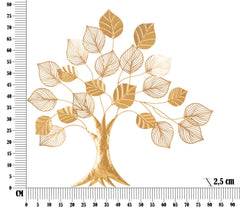 Panneau mural décoratif 3D arbre doré feuilles sculptées
