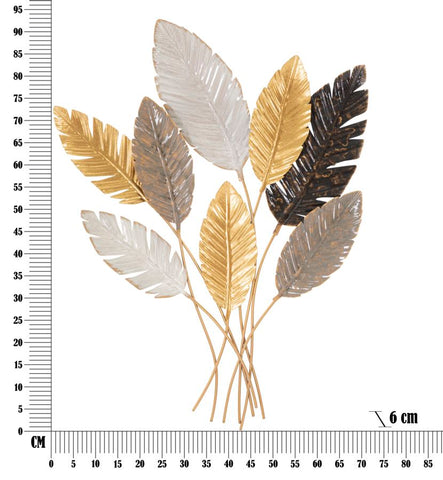 Panneau mural décoratif 3D feuilles multicolores