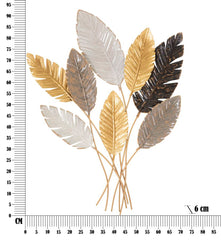 Panneau mural décoratif 3D feuilles multicolores