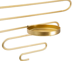 Ensemble de 2 porte-bougies muraux métal doré