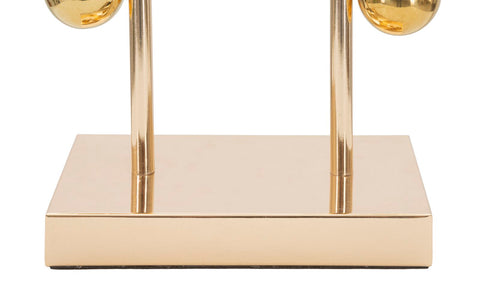 Lámpara de mesa Bubble metal dorado pantalla tela negra