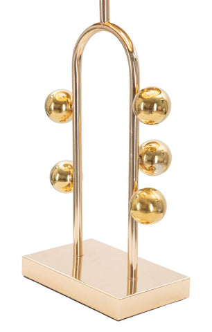 Lámpara de mesa Bubble metal dorado pantalla tela negra