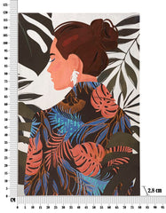 Impression murale Lady Jungle toile encadrée couleurs chaudes