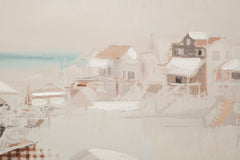 Impression sur toile plage cadre en bois