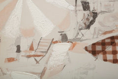 Impression sur toile plage cadre en bois