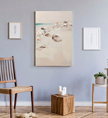 Impression sur toile plage cadre en bois