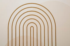 Impression sur toile abstraite avec cadre en bois tons chauds décorations dorées