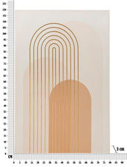 Impression sur toile abstraite avec cadre en bois tons chauds décorations dorées