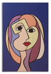 Impression peinte double face Cubisme sur toile cadre en bois couleurs vives