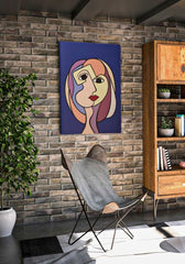 Impression peinte double face Cubisme sur toile cadre en bois couleurs vives
