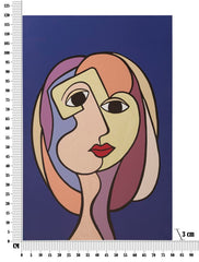 Impression peinte double face Cubisme sur toile cadre en bois couleurs vives