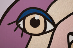 Impression murale double face Cubisme cadre en bois couleurs vives