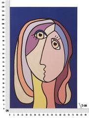 Impression murale double face Cubisme cadre en bois couleurs vives
