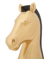 Sculpture Cheval doré bordure noire