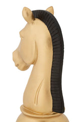 Sculpture Cheval doré bordure noire