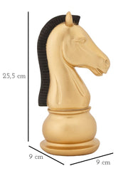 Sculpture Cheval doré bordure noire