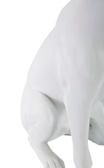 Statue de chien assis Blanc avec couronne Dorée