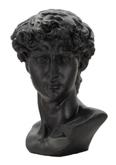 Statue tête d'homme noire finitions dorées
