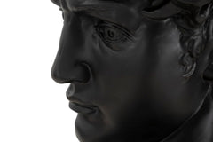 Statue tête d'homme noire finitions dorées