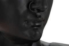 Statue tête d'homme noire finitions dorées