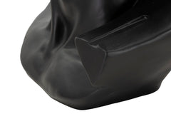 Statue tête d'homme noire finitions dorées