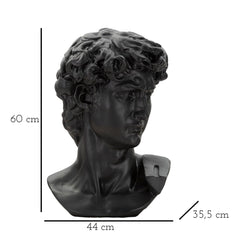 Statue tête d'homme noire finitions dorées