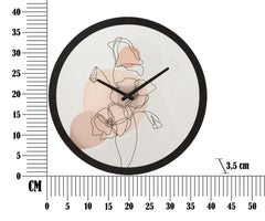 Horloge murale ronde motifs floraux
