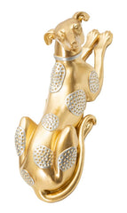 Statue de chien couché doré décorations argentées