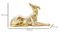 Statue de chien couché doré décorations argentées