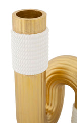 Vase blanc et doré aux lignes sinueuses