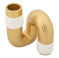 Vase blanc et doré aux lignes simples