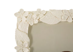 Cadre photo décoré de feuilles Crème