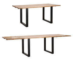 Table à manger extensible Bois de Mangue pieds Métal
