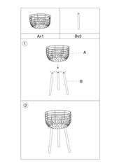 VASE HOLDER OPORTO SET 3PCS CM Ø 35X54,5-30X48-25X41,5