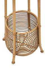 Support de parapluie en métal et rotin
