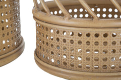 Support de vase rond en métal et rotin Panama ensemble de 2 pièces